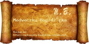 Medveczky Boglárka névjegykártya