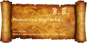 Medveczky Boglárka névjegykártya